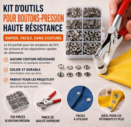 Kit de Pince à Boutons-Pression – Réparez et personnalisez en toute simplicité !