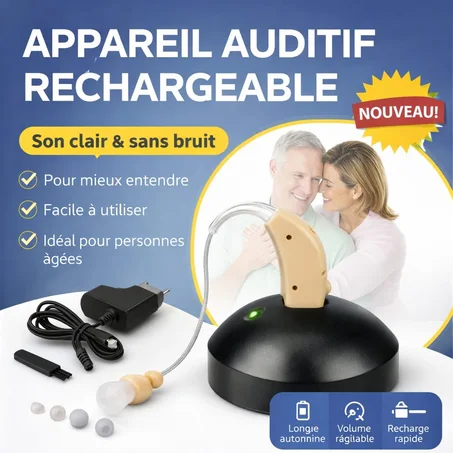 Amplificateur Auditif Rechargeable Haute Performance