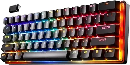 SteelSeries Teclado inalámbrico Apex Pro Mini - Diseño del 60% - OmniPoint 2.0 - Quantum 2.0 inalámbrico - Teclas PBT de doble disparo - Negro