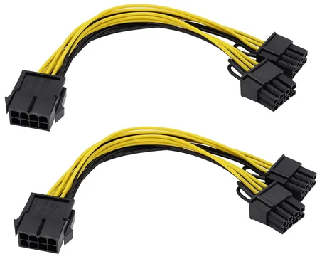 zdyCGTime GPU 8pin a Dual 8Pin (6+2) Pin Línea de alimentación Cable extensor de tarjeta de video gráfica, 18AWG GPU VGA hembra a doble PCI-E macho Y Splitter Cable de alimentación, para tarj