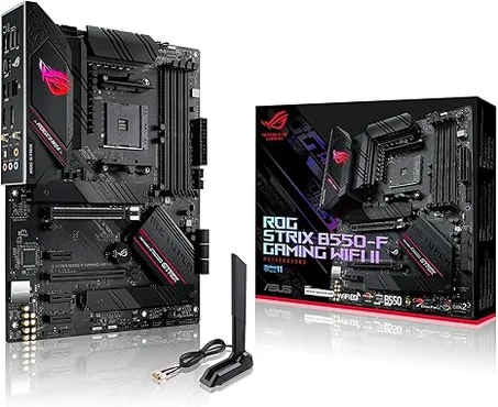 ROG STRIX B550-F GAMING WIFI II - Tarjeta madre para AMD AM4 (3ra Gen Ryzen) y ATX, PCIe 4.0,WiFi 6E, LAN 2.5Gb, BIOS Flashback, HDMI 2.1, iluminación Aura Sync RGB direccionable de 2nda gene