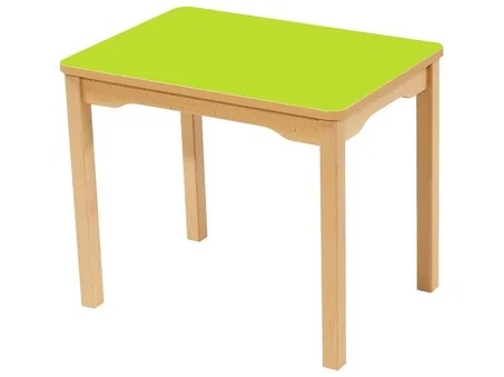 TABLE PLATEAU STRATIFIÉ - PIÉTEMENT EN BOIS - Rectangle 70x50 cm