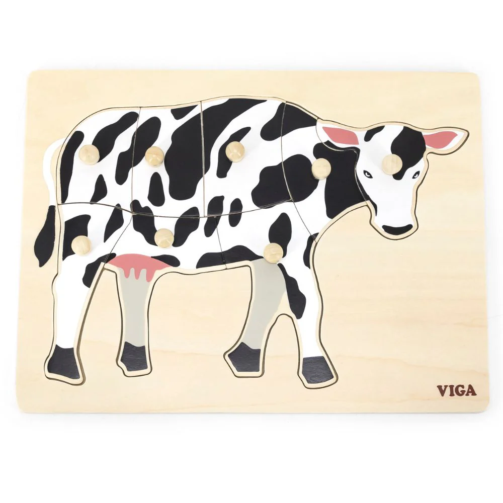 Puzzle Montessori vache - 8 pièces