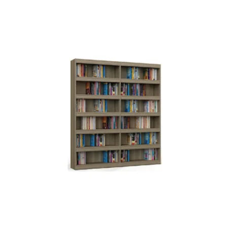 Armoires simple double face en bois a 6 étagères