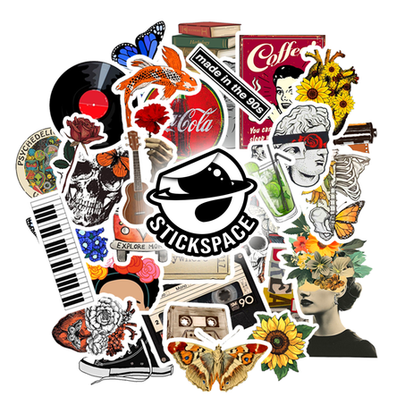 Vintage 3D Stickers