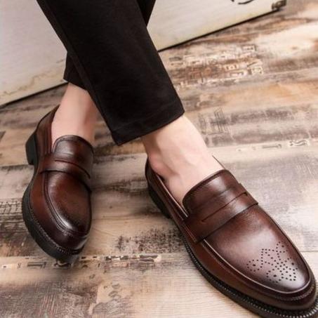 Chaussures Soulier Officiels Formelles Mocassin Homme Marron