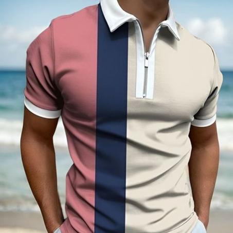 Berrykey Polo Homme Manches Courtes Rose
