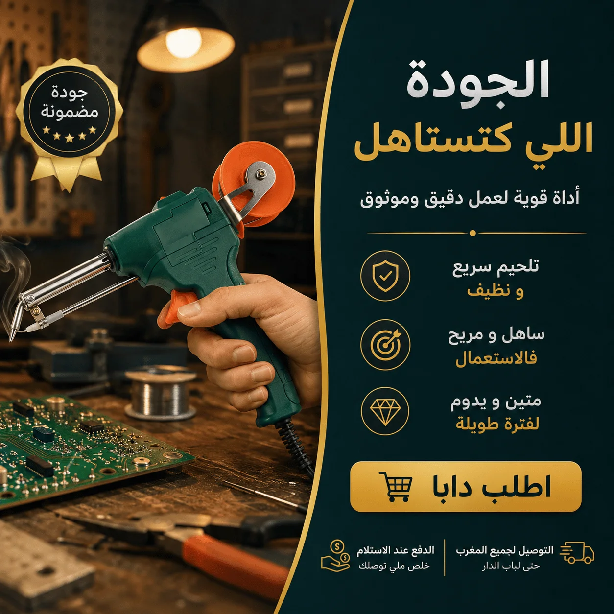 ⚡ مكواة اللحام الأوتوماتيكية بقوة 60W - تسخين سريع في دقيقة 🚀