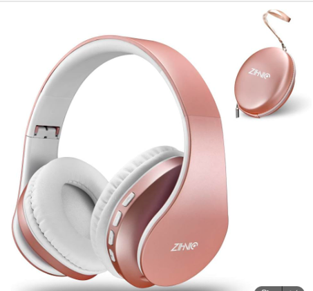 زينيك سماعات بلوتوث فوق الاذن، سماعات ستيريو لاسلكية وسلكية قابلة للطي