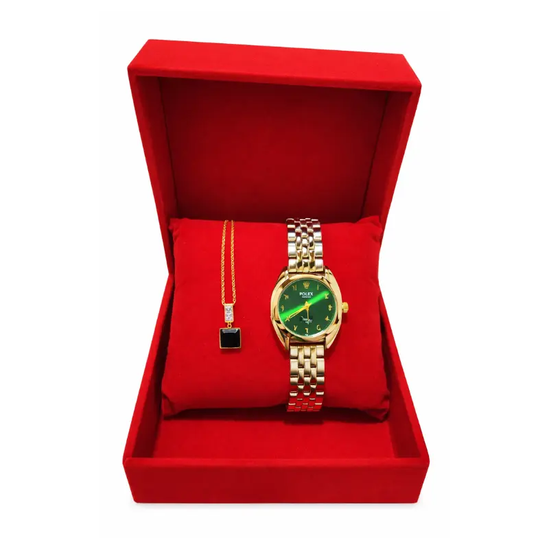 حزمة: ساعة وقلادة للنساء