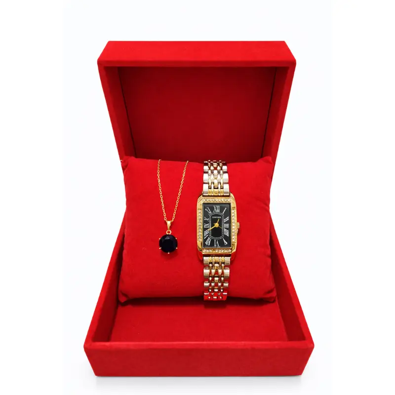 طقم ساعة وقلادة للنساء