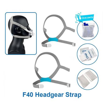 2 Pack Replacement Headgear Strap for F40 CPAP Mask,AirFit F40 Headgear Strap with Clips, Adjustable Headband (Headgear Only)