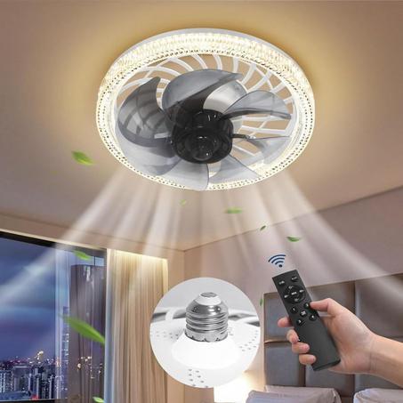 Ventilador de teto com luz LED e comando à distância