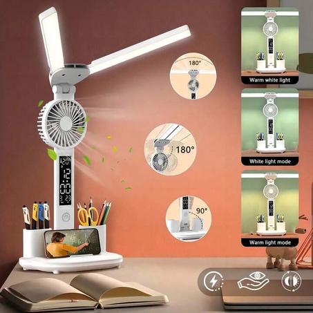 Lampe de bureau pliable à double tête