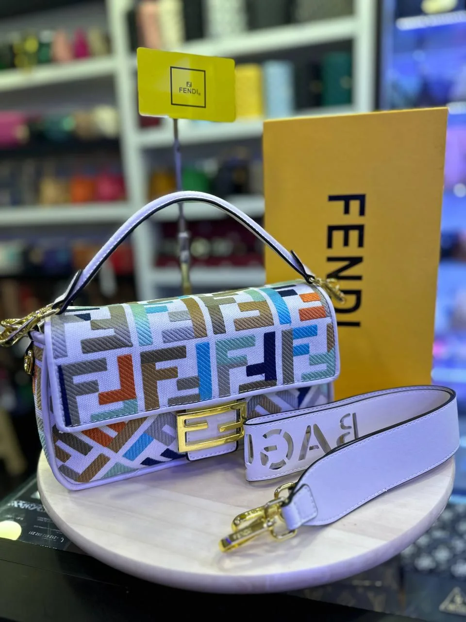 SAC FENDI BAGUETTE BAG IN FF MOTIF CANVAS MULTICOLOUR