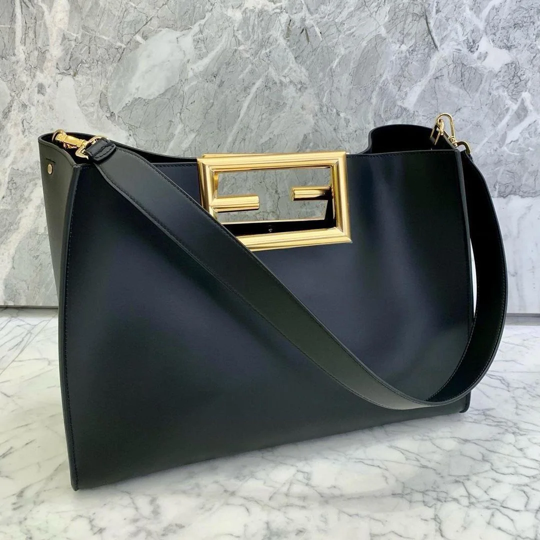 FENDI WAY MEDIUM CALFSKIN LEATHER TOTE BAG
