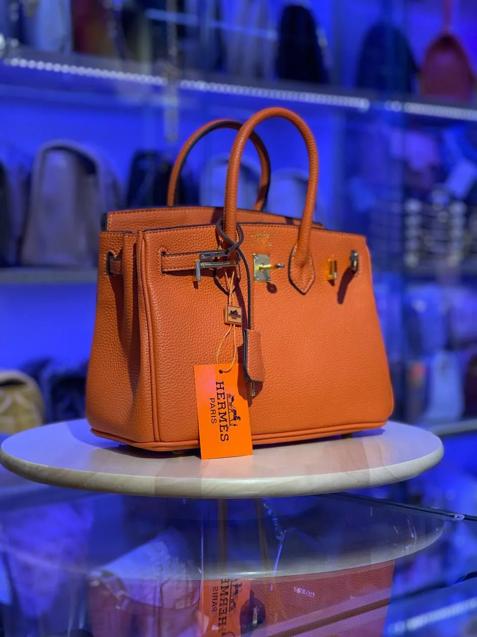 Sac à main Hermès Birkin 25 cm en cuir Swift rose Thé