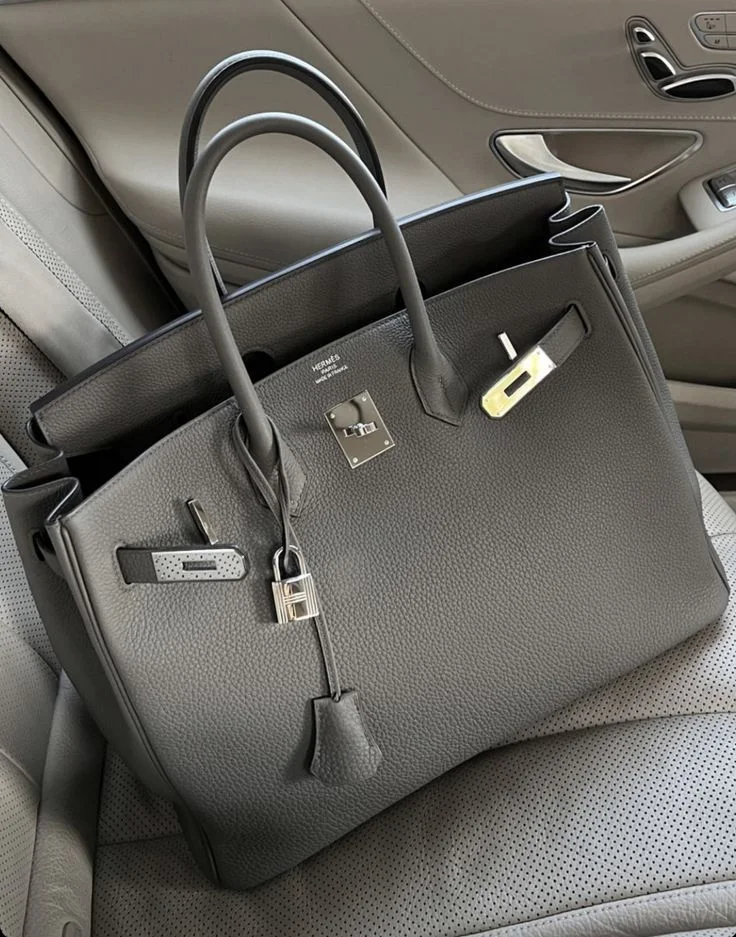 Sac à main Hermès Birkin 25 cm en cuir Swift rose Thé