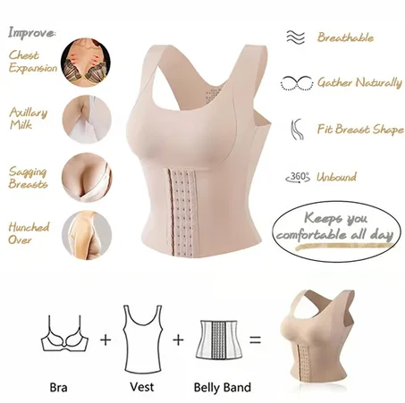 3-IN-1 WAIST TRAINER BRA : Peach