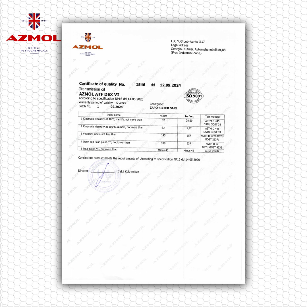 Azmol ATF DEX VI WS -- 1 Litre