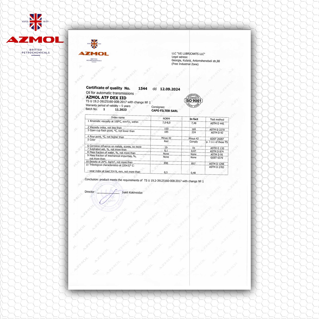 AZMOL ATF DEX IID -- 1 Litre