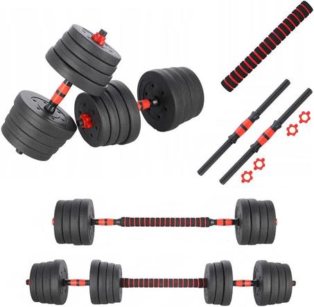 HALTERE MUSCULATION 20KG AVEC UNE BARRE ET CORDE A SAUTER