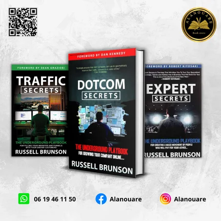 Russell Brunson Book Set : DotCom Secrets, Expert Secrets, Traffic Secrets
