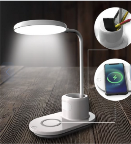 مصباح الطاولة مع شاحن لاسلكي