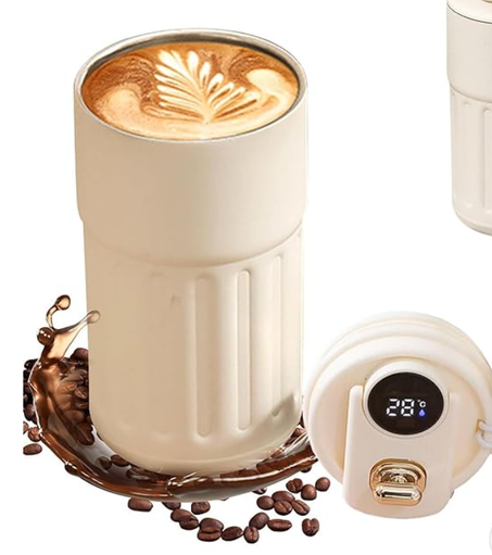 حبتين من كوب القهوى (ثيرموس) مع شاشة عرض درجة الحرارة الذكية