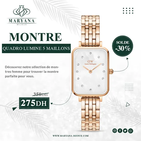 MONTRE QUADRO LUMINE 5-LINK MELROSE