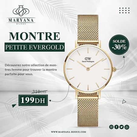 MONTRE PETITE EVERGOLD POUR FAMME