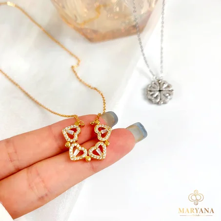 COLLIER COEUR TRÉFLE MAGÉTIQUE