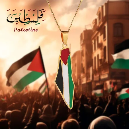 COLLIER CARTE PALESTINE ESPOIR 🇵🇸