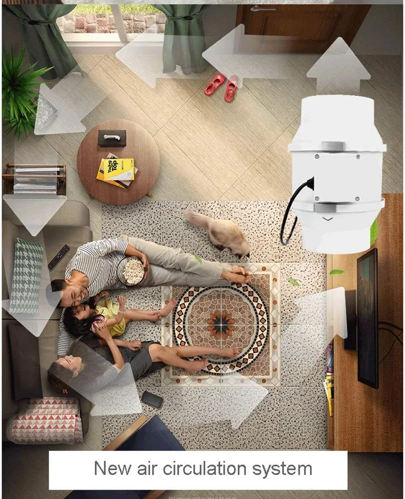 شفاط سحري Inline Fan Electric + انبوبة المونيوم لتركيب الشفاط ضمان 6 أشهر