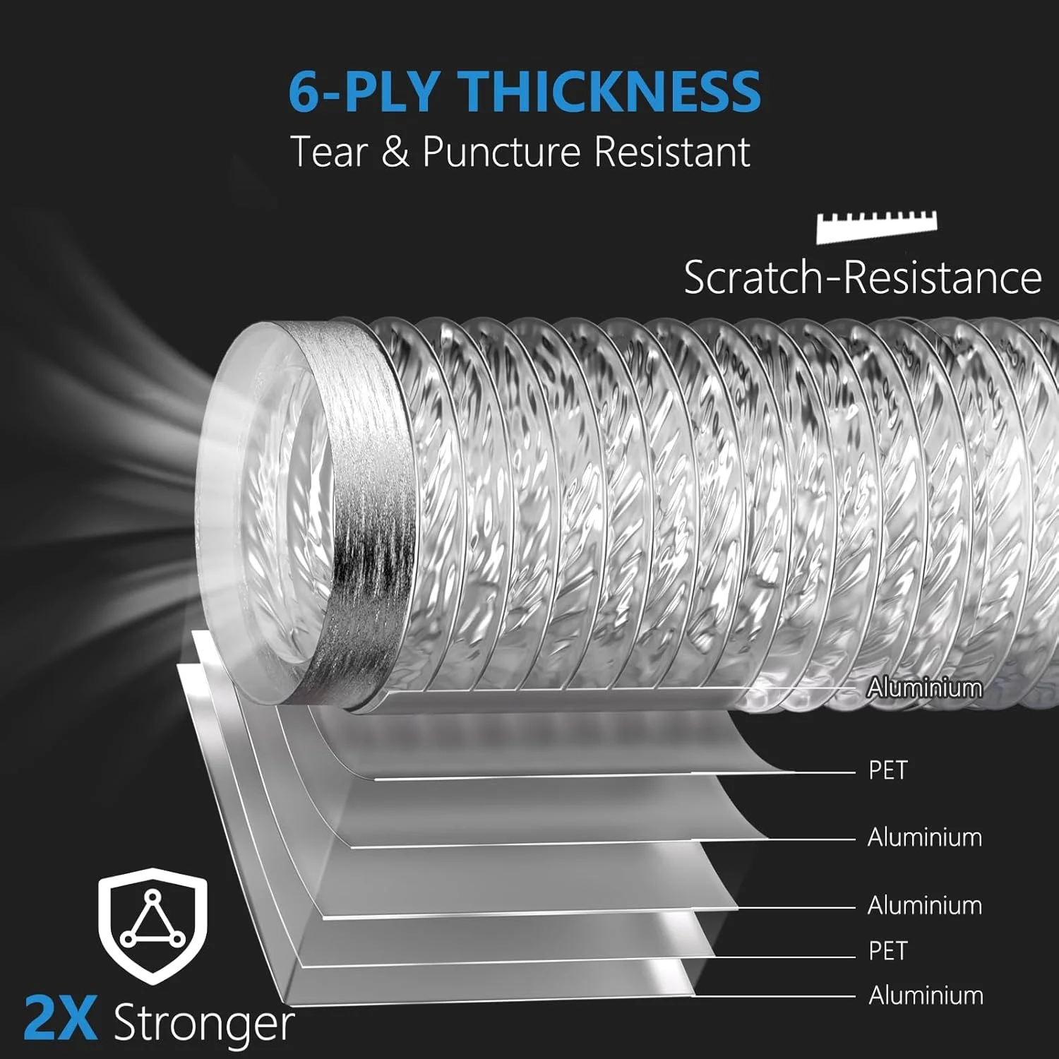 شفاط سحري Inline Fan Electric + انبوبة المونيوم لتركيب الشفاط ضمان 6 أشهر