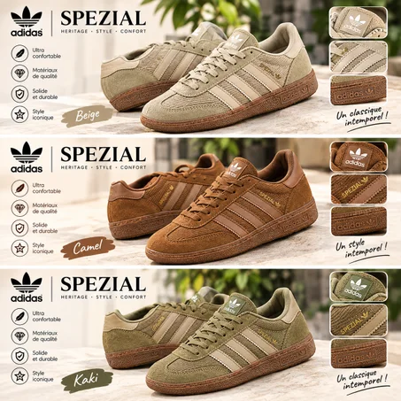 Sneakers Vintage Marron & Camel – Élégance Intemporelle