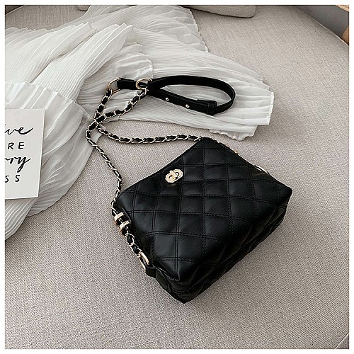 lumelle Sac main avec chaine noir noir