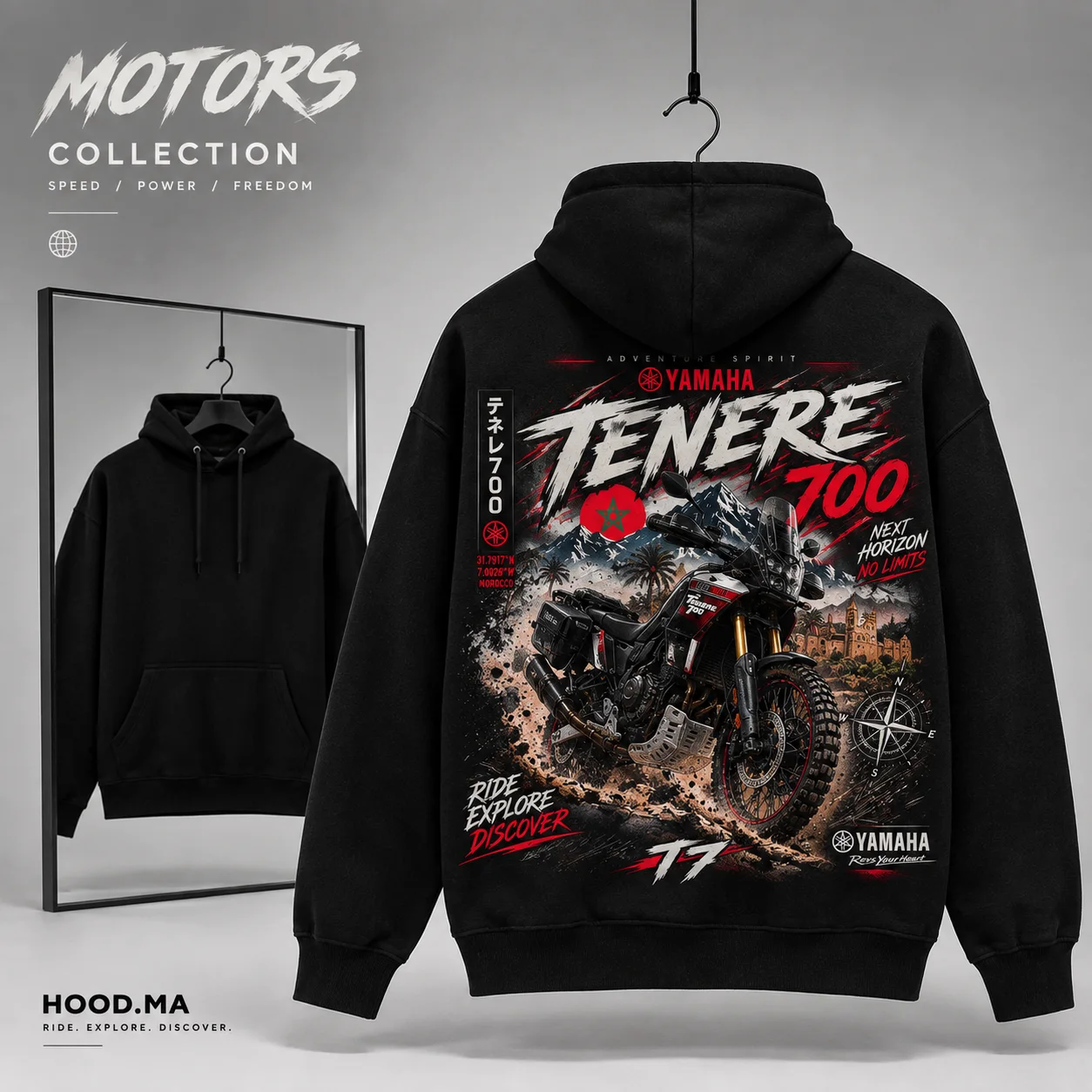 Ténéré 700 Motors Hoodie — Black