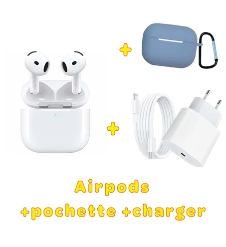 Pack: AirPods 3ème génération + Chargeur High Quality + Pochette
