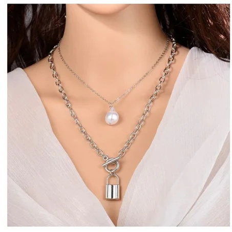 collier à plusieurs couches, pendentif en pierre de cristal, goutte d'eau, brillant, coquillage