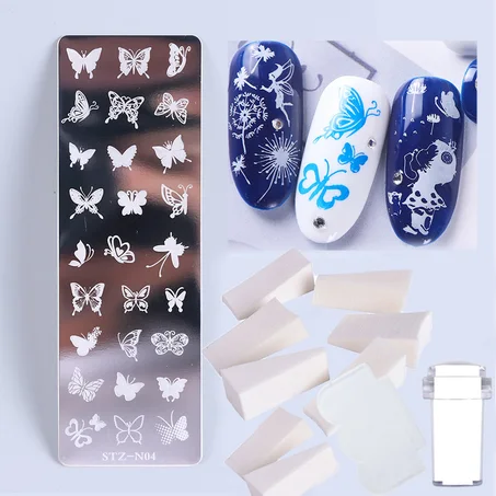 Ensemble de plaques de tampons pour nail art, motifs de fleurs, attrape-rêve, flocon de neige, géométrie, dentelle, vernis à ongles, outil de manucure