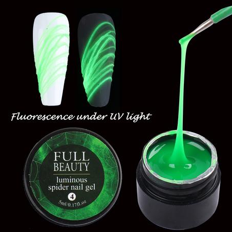 Vernis à ongles Fluorescent Spider Gel, 5ml, ligne de dessin, peinture, brillant dans le noir, effet néon, soie, manucure créative