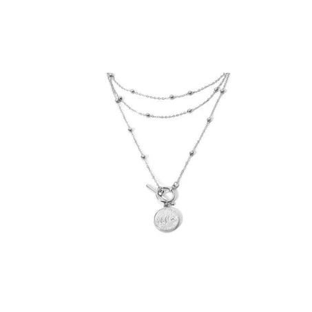 collier à plusieurs couches, pendentif en pierre de cristal