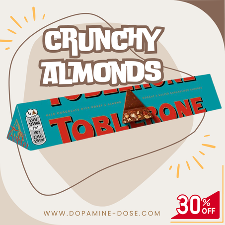 نادر - توبليرون كرانشي آلموند كبير (100غرام) - (Rare!) TOBLERONE Crunchy Almond Large (100g)