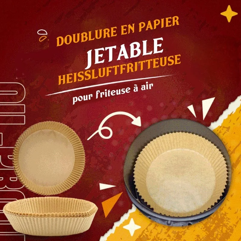 100 Doublure en Papier Jetable pour Friteuse à Air