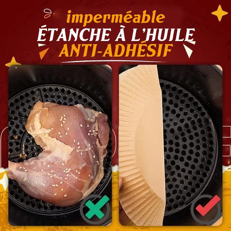 100 Doublure en Papier Jetable pour Friteuse à Air