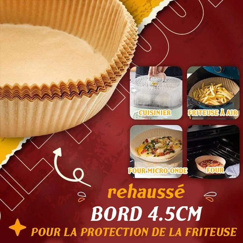 100 Doublure en Papier Jetable pour Friteuse à Air