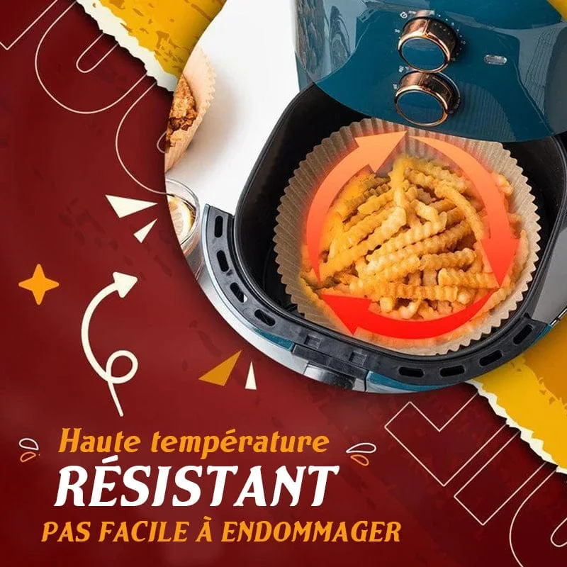 100 Doublure en Papier Jetable pour Friteuse à Air