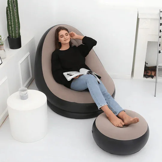 Fauteuil Gonflable avec Pouf et Gonfleur OFFERT ✨LIVRAISON GRATUITE✨