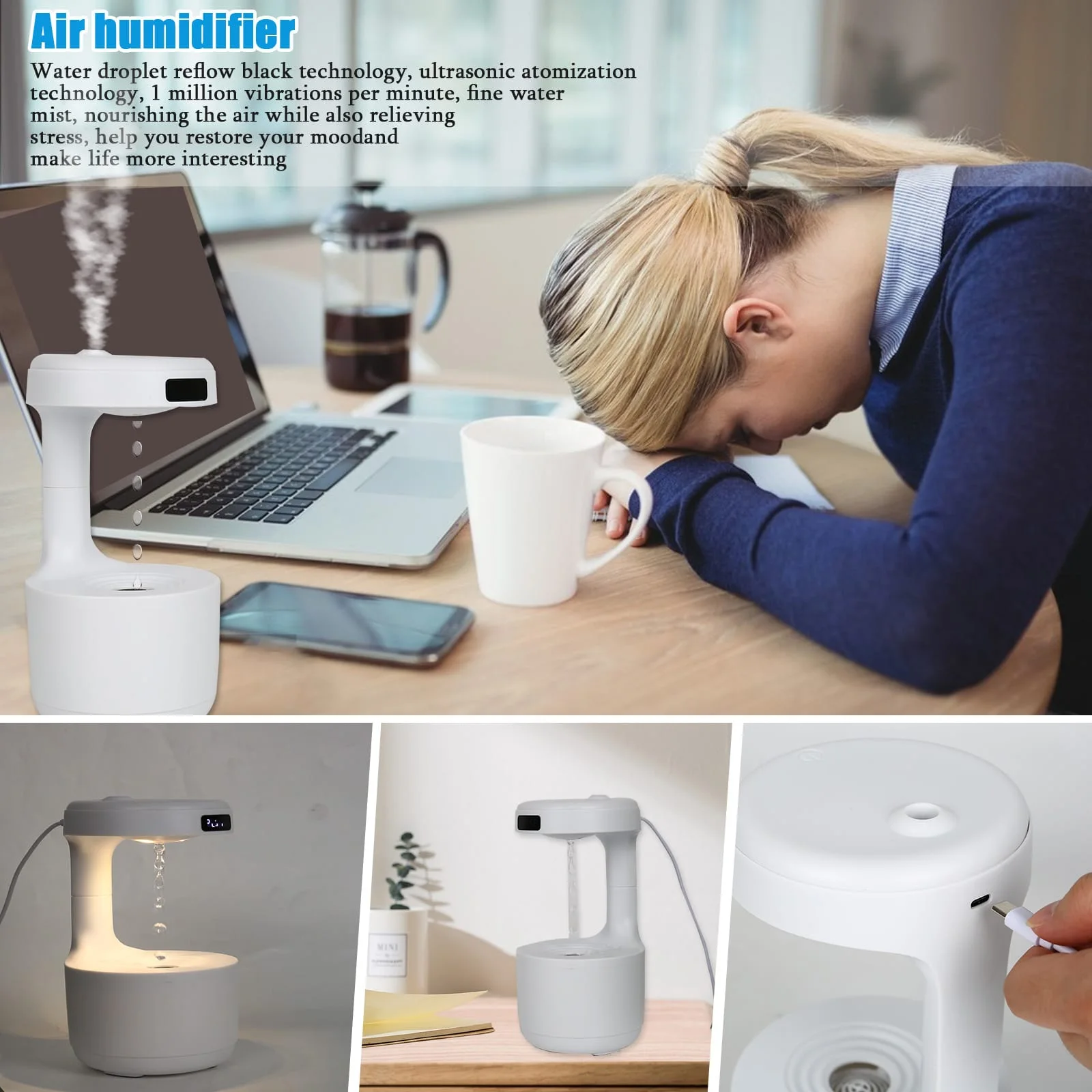 Humidificateur d'Air Anti-Gravité à Ultrasons ✨LIVRAISON GRATUITE✨